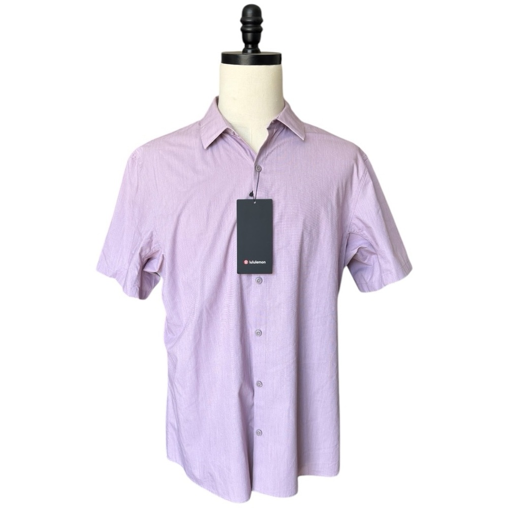 Lululemon Down To The Wire SS Heathered Vintage Plum soft/stretch shirt  | XL - Picture 5 of 16